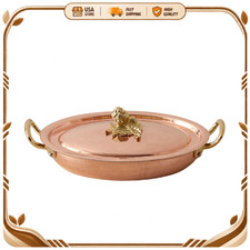 Williams Sonoma Ruffoni Historia Copper Au Gratin Dish Hammered Covered picture