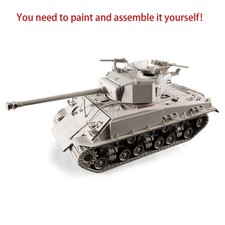 1:16 M4A3E8 Thunder VII Medium Tank Plastic Model Kit 61621 Metal Gun Barrel DIY picture