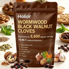 Holior Wormwood Black Walnut Clove Herbal Supplement 240 Softgels picture
