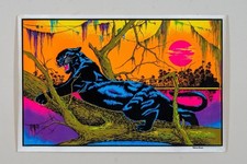 Vintage Black Panther Jungle Velva Print Psychedelic Art Poster picture