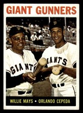 1964 Topps #306 Giant Gunners Willie Mays / Orlando Cepeda picture