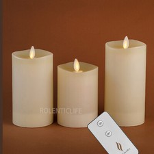 Luminara Flameless LED Pillar Wax Battery Candles with Remote Moving Wick 3