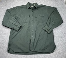 Vintage LL Bean Chamois Cloth Button Down Pine Green Men’s Large Tall USA Made picture