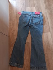SPANX Jean-ish Women's Pull-On Flare Jeans High Rise Stretch Blue Size L picture