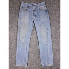 Y2K Levis 501 Jeans Mens 31X30 Light Wash Straight Leg Denim Button Fly picture
