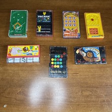 Lot Of 7 Vintage Tomy Pocket Games Milton Bradley PAC Man Rack Em Up Moto Cross picture