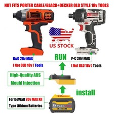 1x Adaptor for Black+Decker, Porter Cable 20V Tools, Fits DeWalt 20v/60v Battery picture