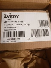 Avery 95915 1 in. x 2.63 in. Easy Peel LASER Labels (30 X 500 SHEET/BX) New picture