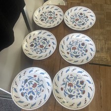 Noritake Progression Turquoise 9074 1970s MCM Salad Breakfast Plates Plate Set 6 picture