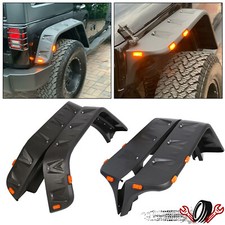 FOR 07-18 JEEP WRANGLER JK 4PCS POCKET-RIVETED STYLE WHEEL FENDER FLARES W/ LED picture