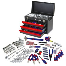 WORKPRO 408PC Heavy Duty Mechanics Tool Set Hand Tool Kit Set 3-Drawer Metal Box picture