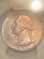 1962 P PCGS MS 65 Washington Quarter with amazing natural toning eye appeal  picture