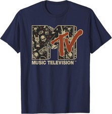 MTV Rock n Roll Music Hard Heavy Metal Skull Guitar Vintage Unisex T-Shirt picture