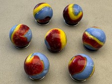 Akro Superman Corkscrew Shooter Marbles, Lot of 7 Marbles in Dug Condition 0.80