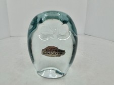 HTF Vintage MCM Blenko Glass 76D Crystal Owl 4” W/label Stunning picture