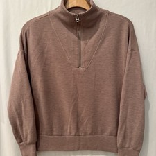 VARLEY DOUBLE SOFT 1/2 ZIP PULLOVER SWEATSHIRT SZ L TAN picture