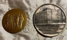 Two Antique Ben Franklin Medals LARGE 75mm & 100mm picture