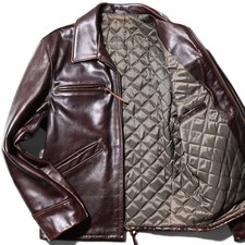 SCHOTT 634 Brown Burgundy Leather Single Rider Jacket Size M Vintage #FI BBA picture