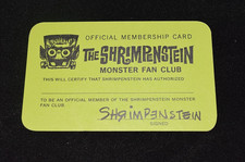 Shrimpenstein Fan Club Membership Card 1960's PERFECT picture