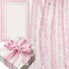 4 Yards Vintage Pink Lace Ribbon, Elastic Stretch Lace Trim for Gift Wrapping, B picture