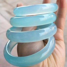 Lady's Jade Bangle Natural Chalcedony Bracelet Have Fine Box 56Mm 58Mm 60Mm 62Mm picture