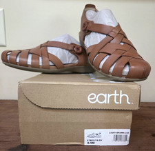 NEW Earth Sandals Shoes Womens Sz 8.5 Brown Fisherman Slingback ETBELITA-QV picture