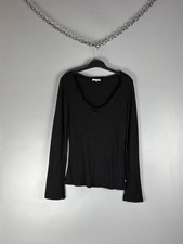 Standard James Perse Black Long Sleeve Scoop Neck Top Shirt Size 3 L picture