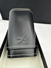Xikar Envoy Leather Three Cigar Case - Cedar Lined - Black - New picture