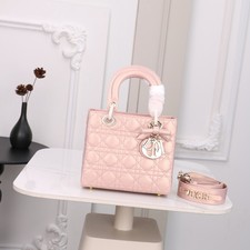 Women's Light Pink Quilted Lambskin Top‑handle Bag Detachable Wide Strap picture