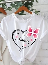 Women's Custom Text T-shirt, Personalized Text T-shirt, Business Logo T-shirt❀ picture