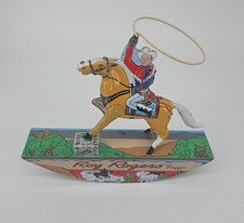 VTG Roy Rogers & Trigger 2002 Reproduction Wind Up Tin Toy Schylling Collectible picture