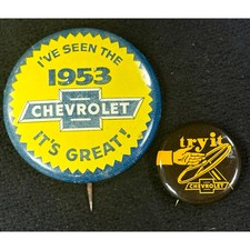 Vintage Chevrolet Advertising Pins from 1953 Lot of 2 