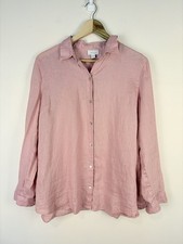 J. Jill Love Linen Button-Up Shirt Pink Long Sleeve Women’s Medium Classic picture