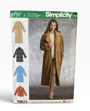 Simplicity Sewing Pattern Misses XS-XL 8797 Loose-Fitting Lined Coat 4 Styles picture