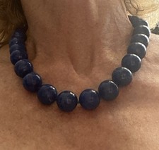 Mid-Century J.Köhle Large Lapis Lazuli 14k Gold Clasp 18“ picture