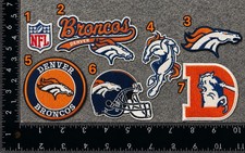 DENVER BRONCOS SET OF 7 NFL FOOTBALL IRON ON PATCHES SEE PHOTO/ RULER picture