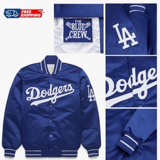 LA Dodgers Blue Satin Varsity Bomber Jacket Baseball vintage style fan Jacket picture