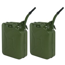 5Gallon 20L 2PCS Jerry Can Metal Steel Tank Military Style Storage Gas Can Green picture