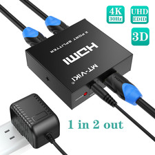 MT-VIKI HDMI Splitter 4K@30Hz 1 in 2 Out 4K@30Hz Mirror Only for PS4 Fire Stick picture
