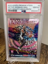 2023 Hoops Premium Stock Victor Wembanyama RC Anti-Gravity Disco Prizm PSA10🔥 picture