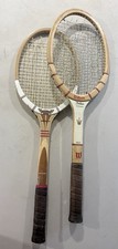 Pair of 2 Vintage Wilson Jack Kramer Wood Tennis Racquets Wall Decor Sports Bar picture