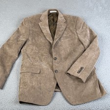 Chaps Sport Coat Mens 40R Tan Corduroy Blazer Slim Fit Two Button Paisley Lining picture