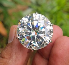 RARE 12.50 Ct Treated White Diamond Solitaire Ring In 925 Silver. Certified picture
