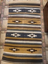 Vintage Zapotec Mexican Wool Kilim Rug , 56.5