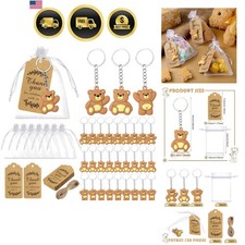 120 Pcs Bear Baby Shower Favors Bear Party Favors, Cute Keychain with Organza... picture