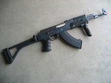 DE Metal AK-47S Airsoft AEG Rifle 320 FPS @ 0.2G w/ RIS Folding Stock Black picture