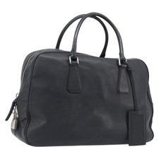 PRADA Hand Bag Saffiano leather Black Silver Auth ka6744 picture