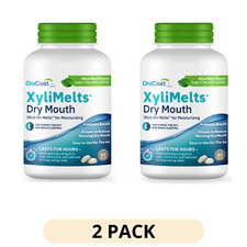 2 Pack OraCoat XyliMelts Dry Mouth Mild Mint 80 ct Bottle Moisture Relief picture
