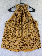 Joie Womens Erola Halter Sleeveless Blouse Chic Copper Cheetah Print Size S picture