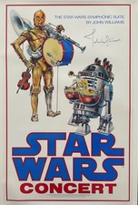 John Williams Signed Star Wars Concert Poster. Beckett LOA. picture